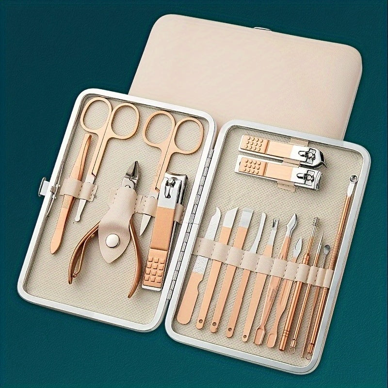 Gorgeous Rose Golden Stainless Steel Nail Clipper Set - Perfect for Professional Grooming & Manicure Art!