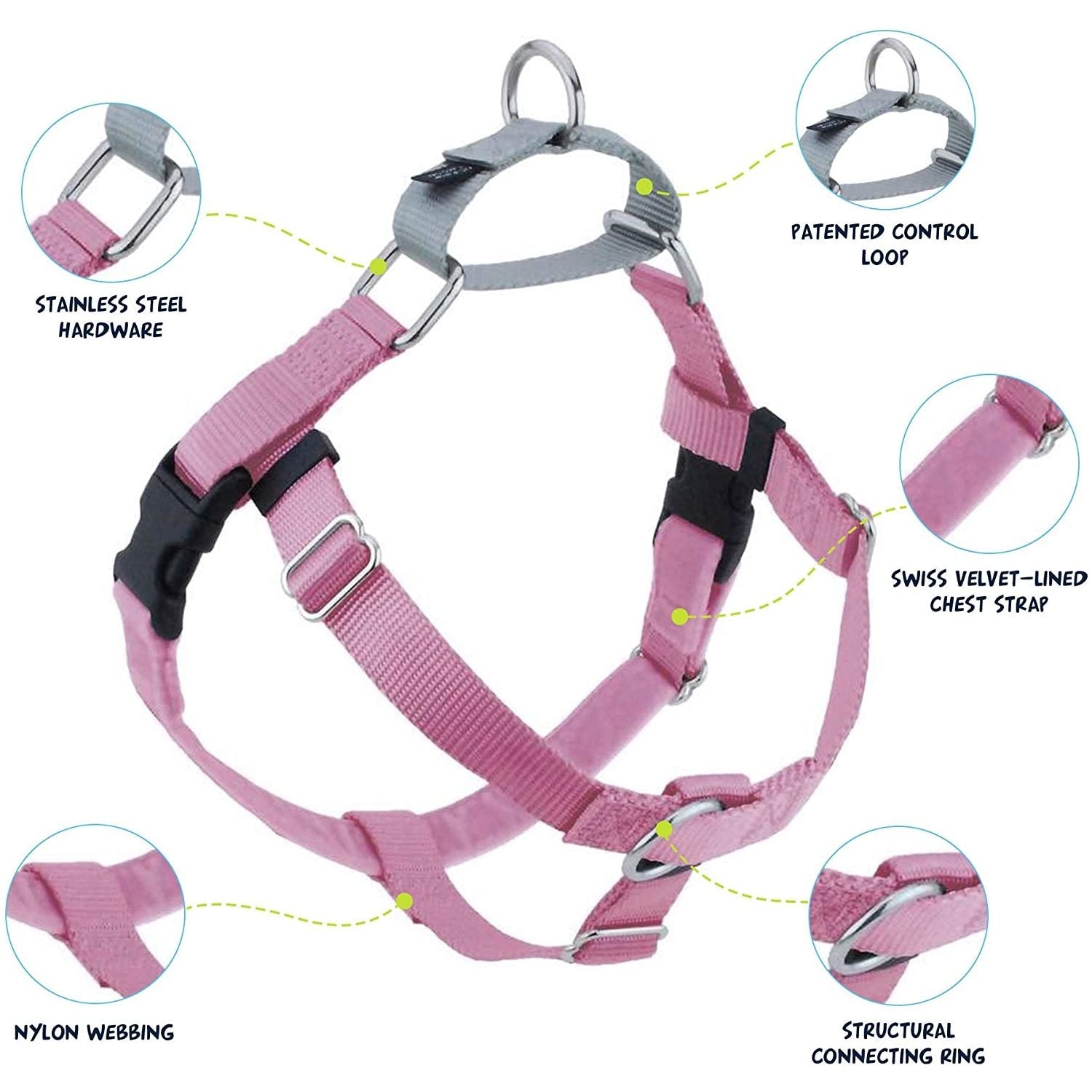 Freedom No-Pull Dog Harness Rose Pink
