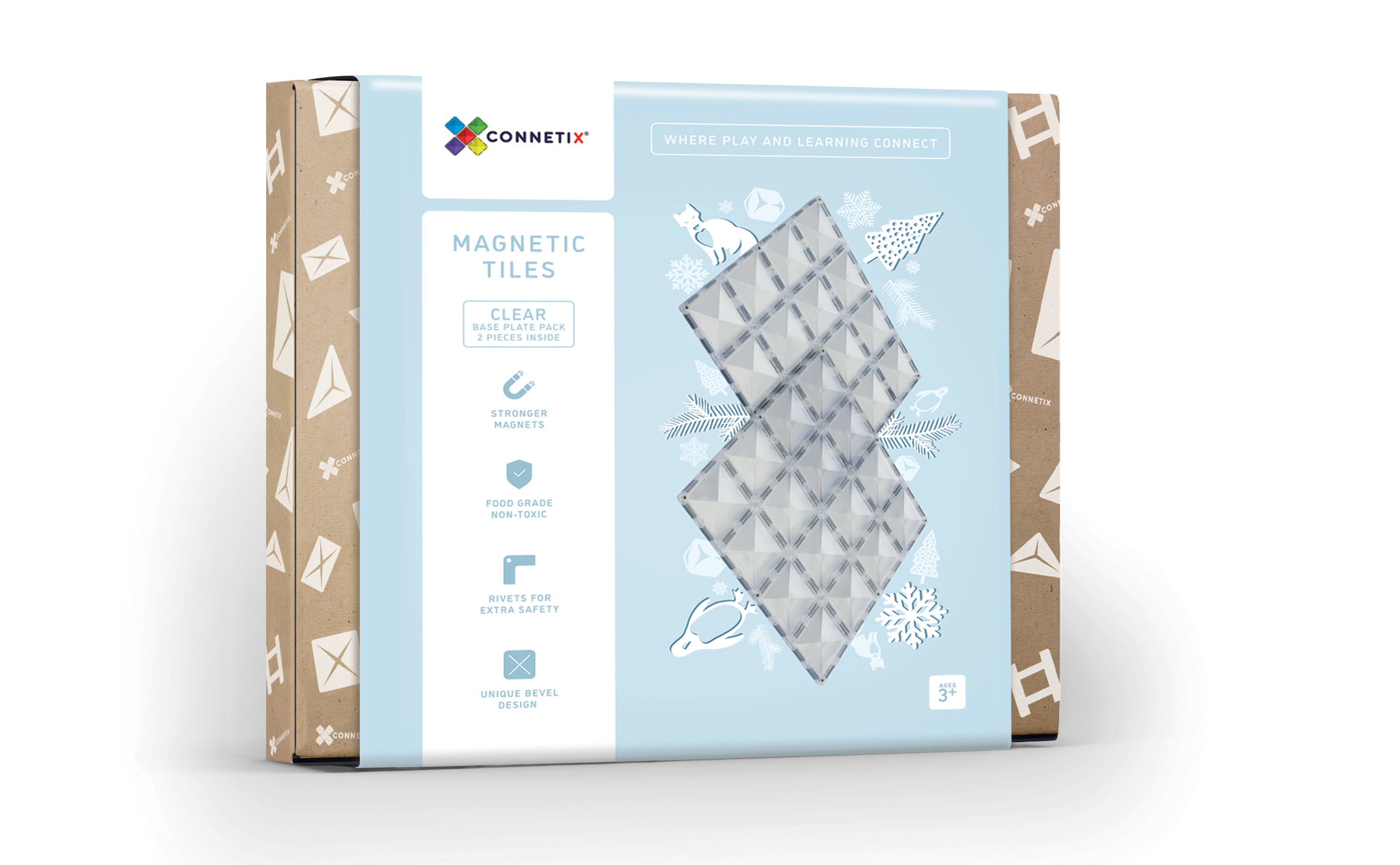 Connetix Tiles - 2 Piece Clear Base Plate Pack