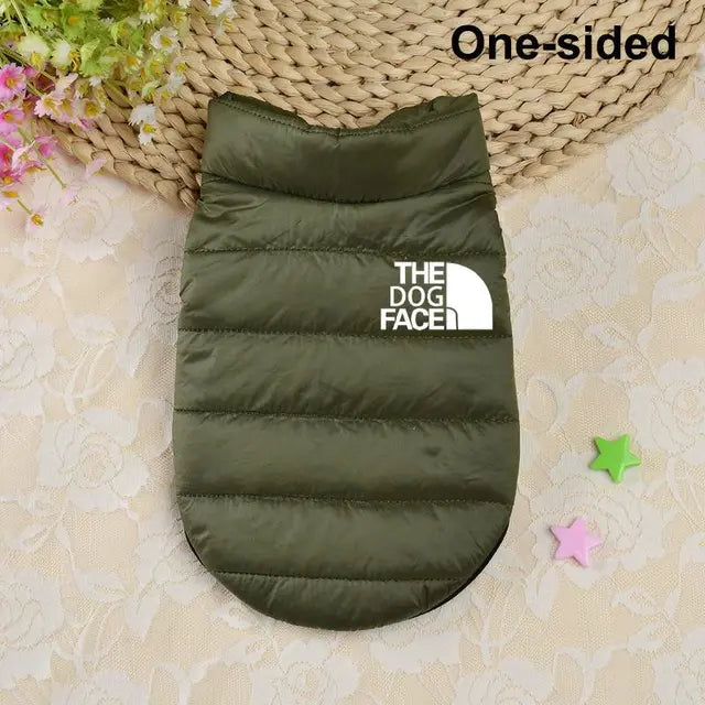 Double Sided Dog Coat Winter Warm single-sided greenB L