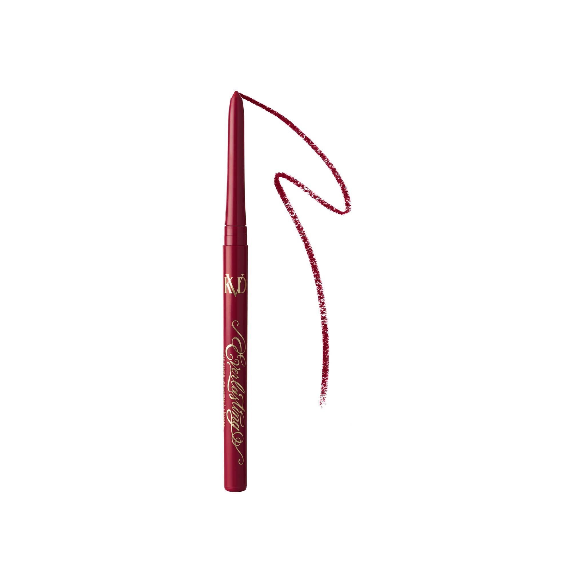 An open everlasting Lip Liner pencil with smear in shade Vampira