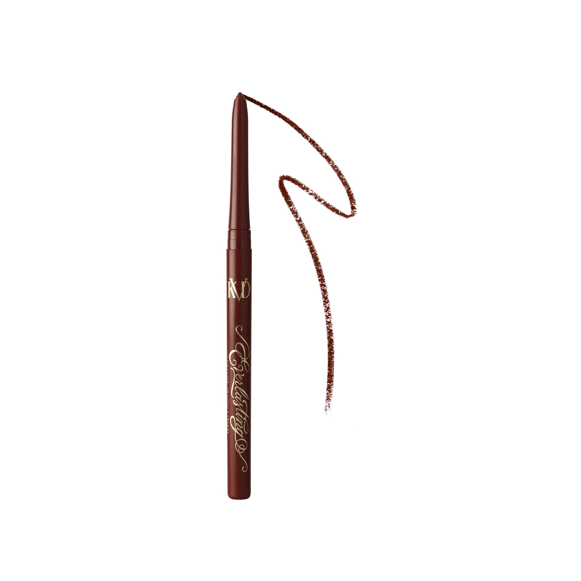 An open everlasting Lip Liner pencil with smear in shade Crucifix