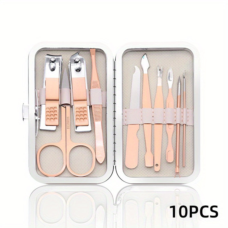 Gorgeous Rose Golden Stainless Steel Nail Clipper Set - Perfect for Professional Grooming & Manicure Art!