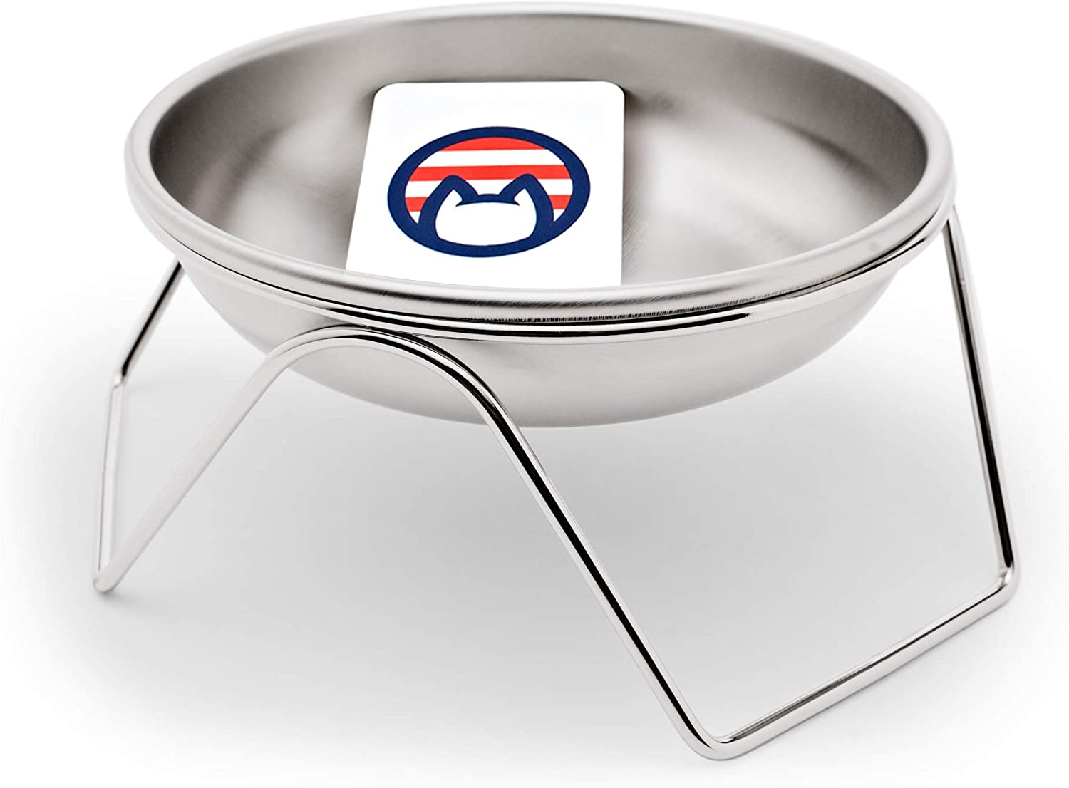 Americat Heavy Stainless Steel Whisker Friendly Cat Bowls