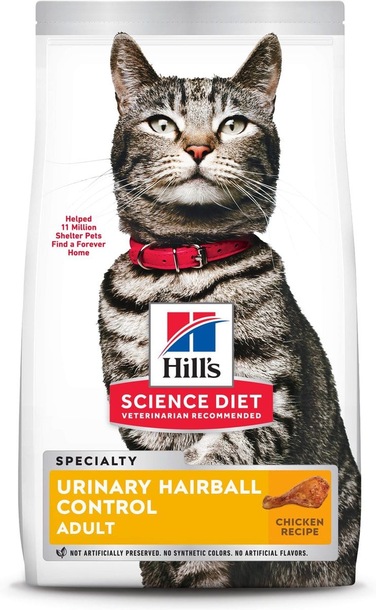Hill's Science Diet Adult Urinary Hairball Control Chicken Recipe Dry Cat Food