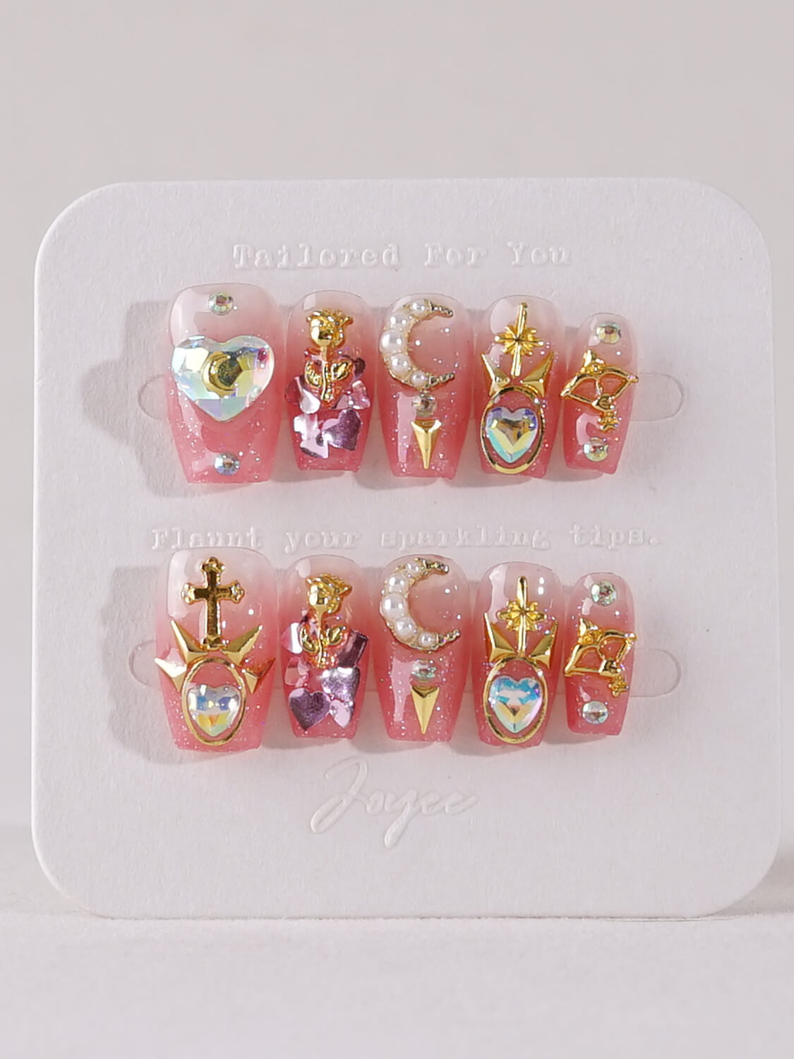 Handmade- X-Senshi Spark Red Press On Nail Set