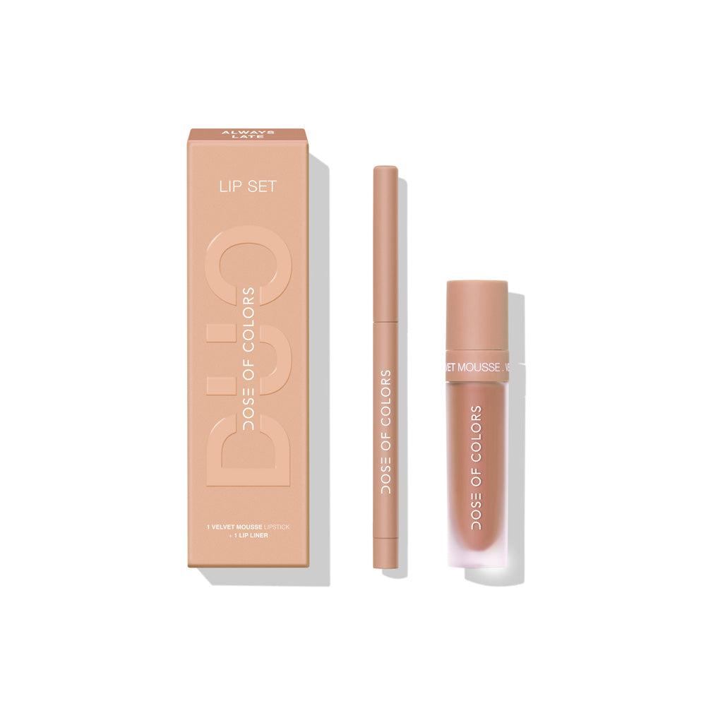Dose of Colors Lip Set Duo Lipstick Always Late (Honey Brown)