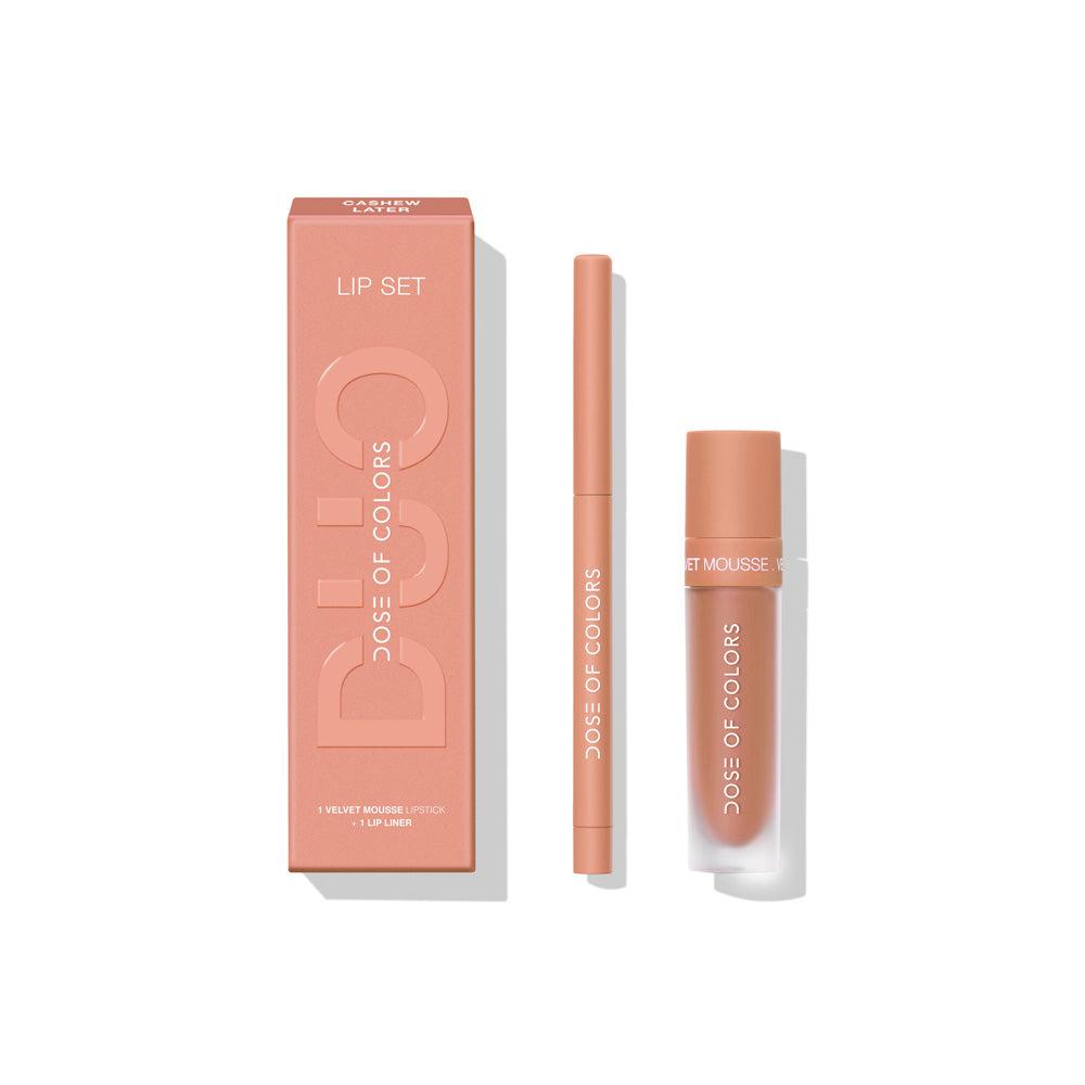 Dose of Colors Lip Set Duo Lipstick Cashew Later (Golden Brown)
