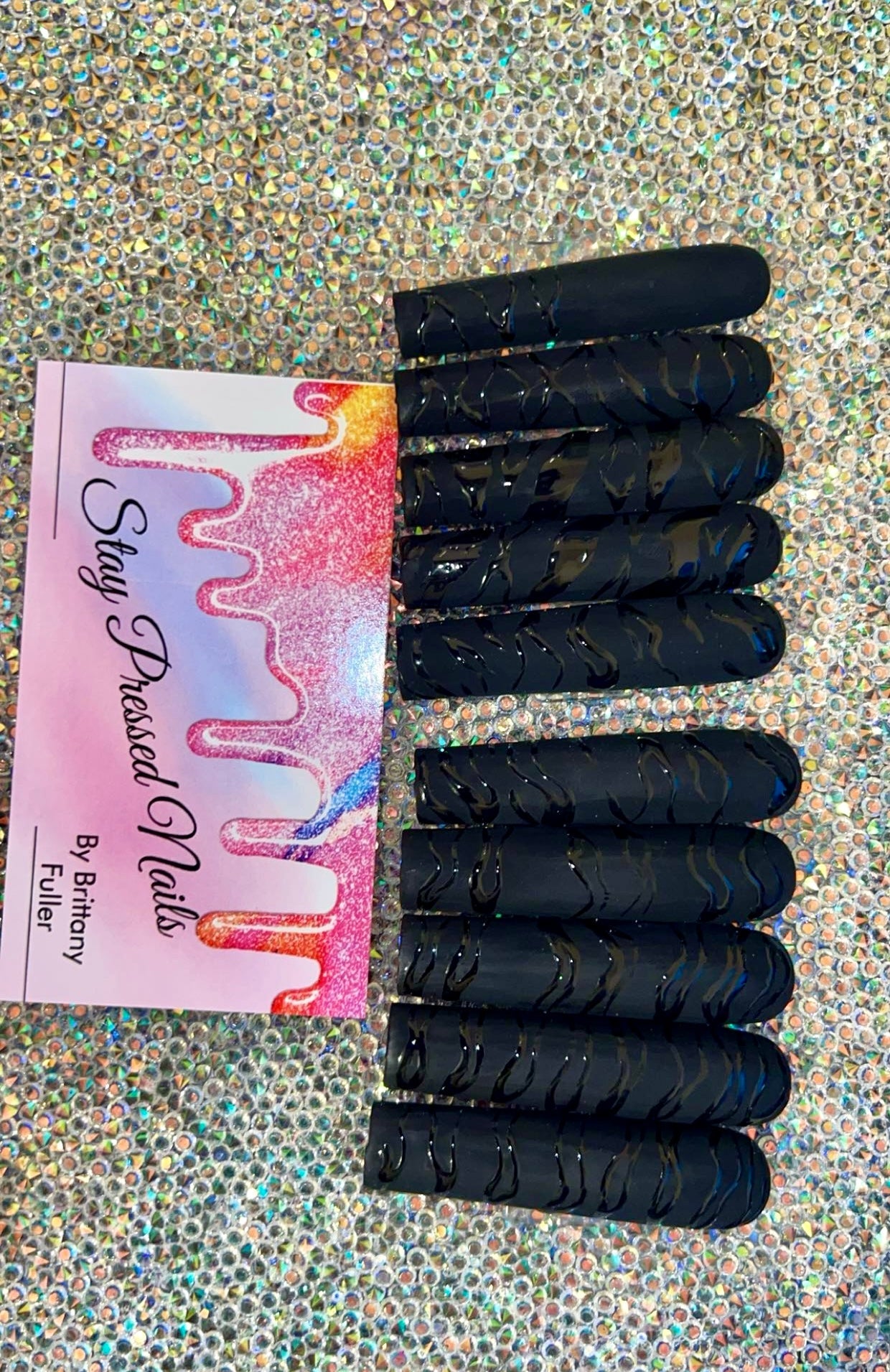 Black Matte & Glossy Red Bottom Press On Nails