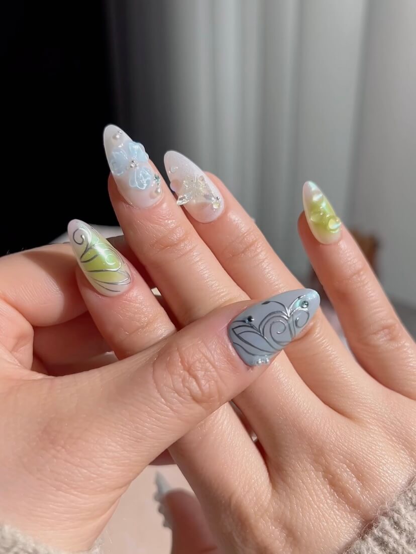 Handmade- Lotus Breeze Press On Nail Set