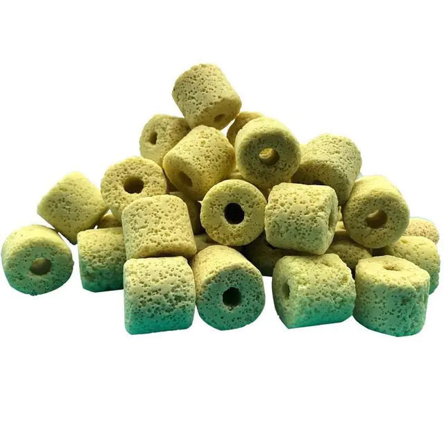 Aquarium Filter Media Bundle Yellow Porous Ring 500g with Net Bag