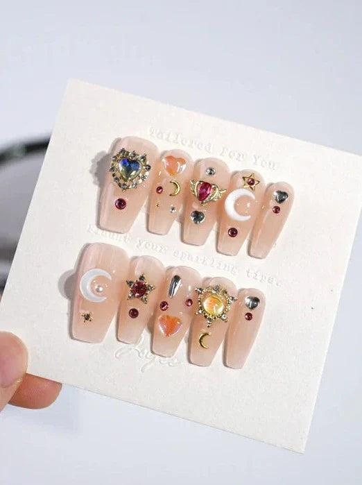 Handmade- Sailor Swag Press On Nail Set