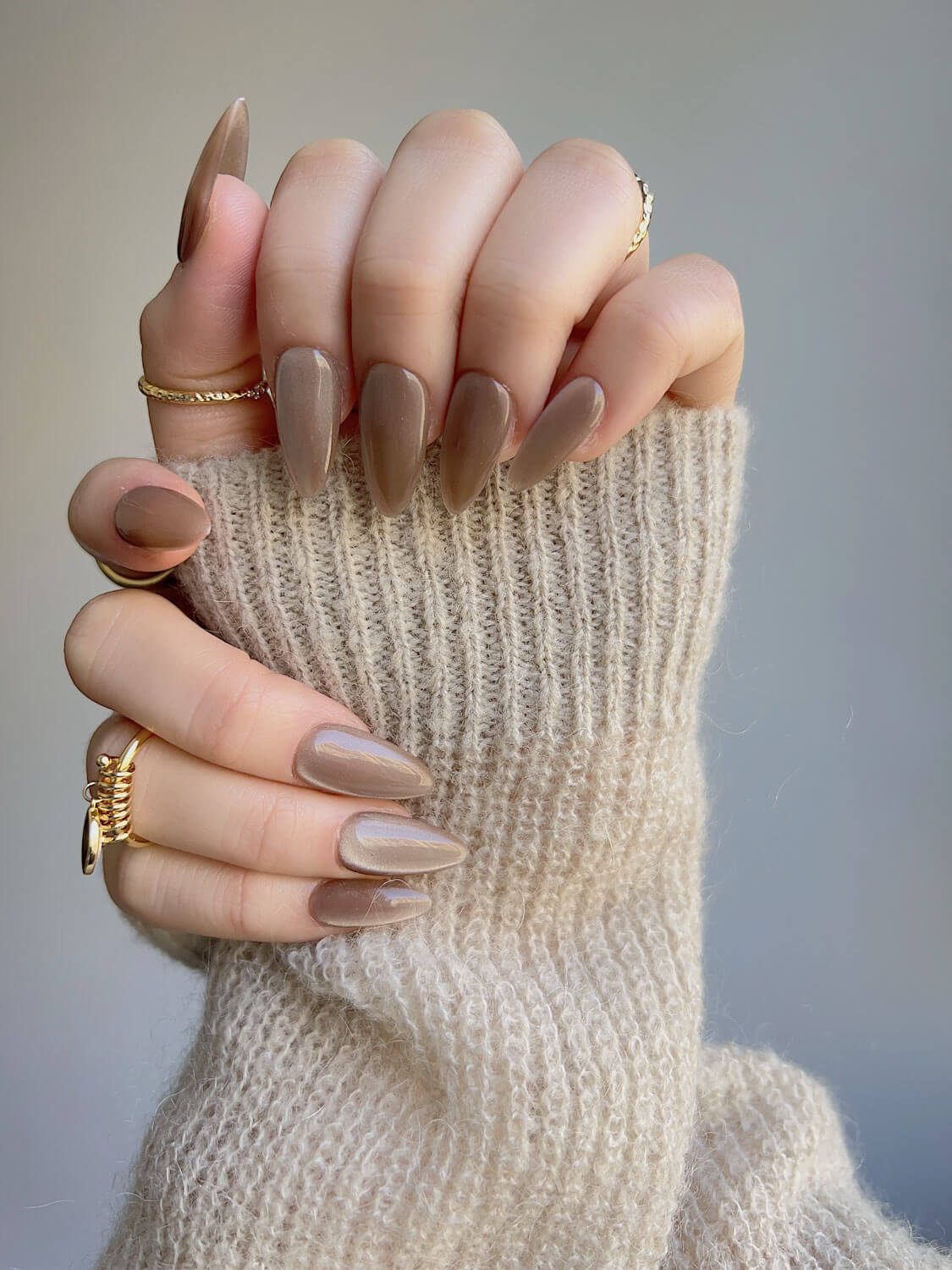 Handmade- Toffee Cat-eye Press On Nail Set