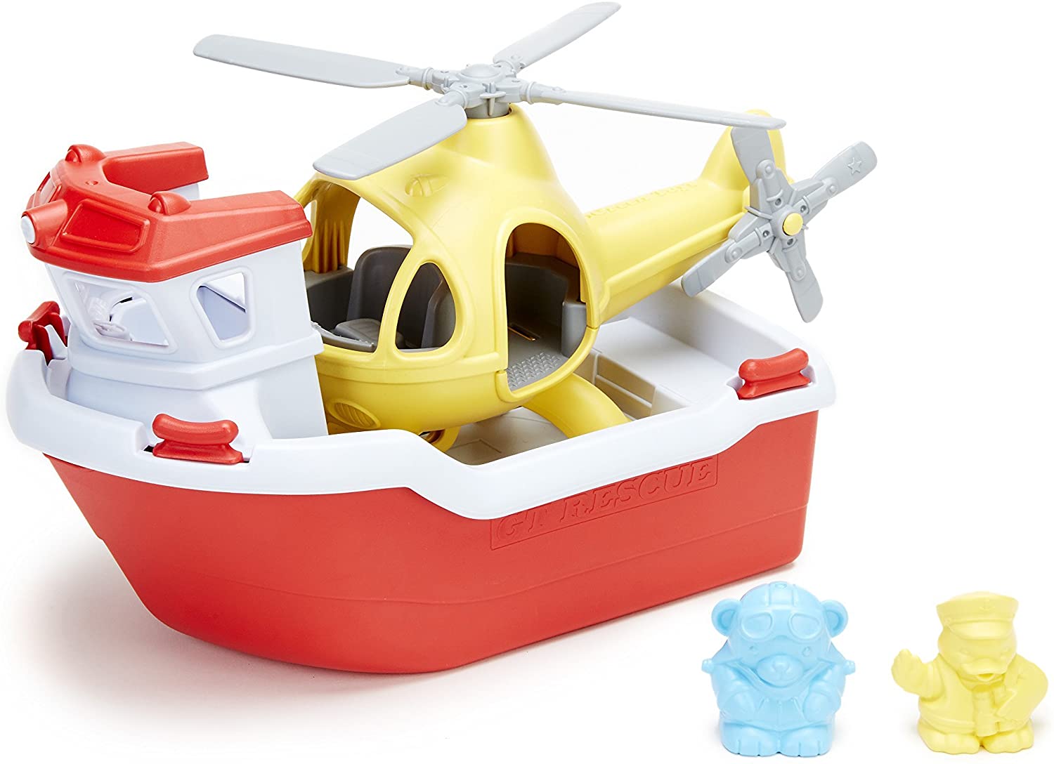 Green Toys Rescue Boat & Helicopter