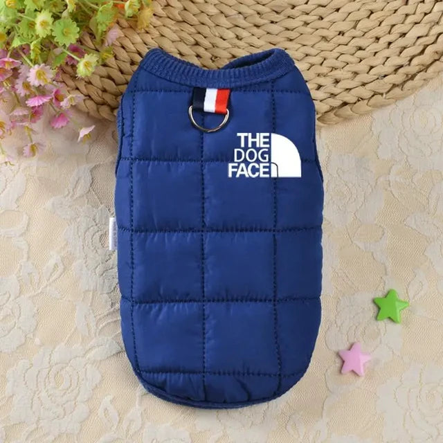 Double Sided Dog Coat Winter Warm Blue L