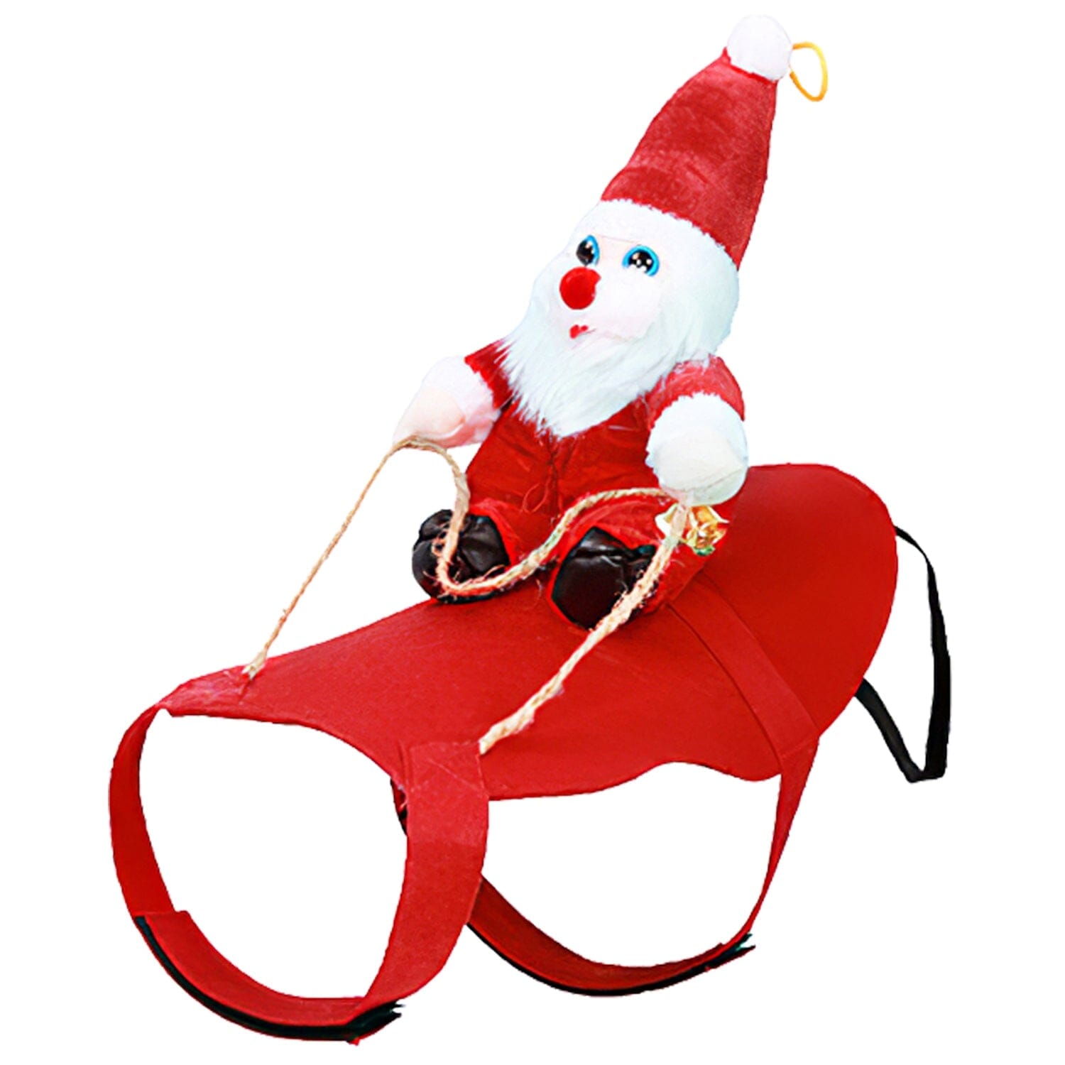 Christmas Costumes Red Winter  Coat for Dog Riding Santa Claus  with Bell