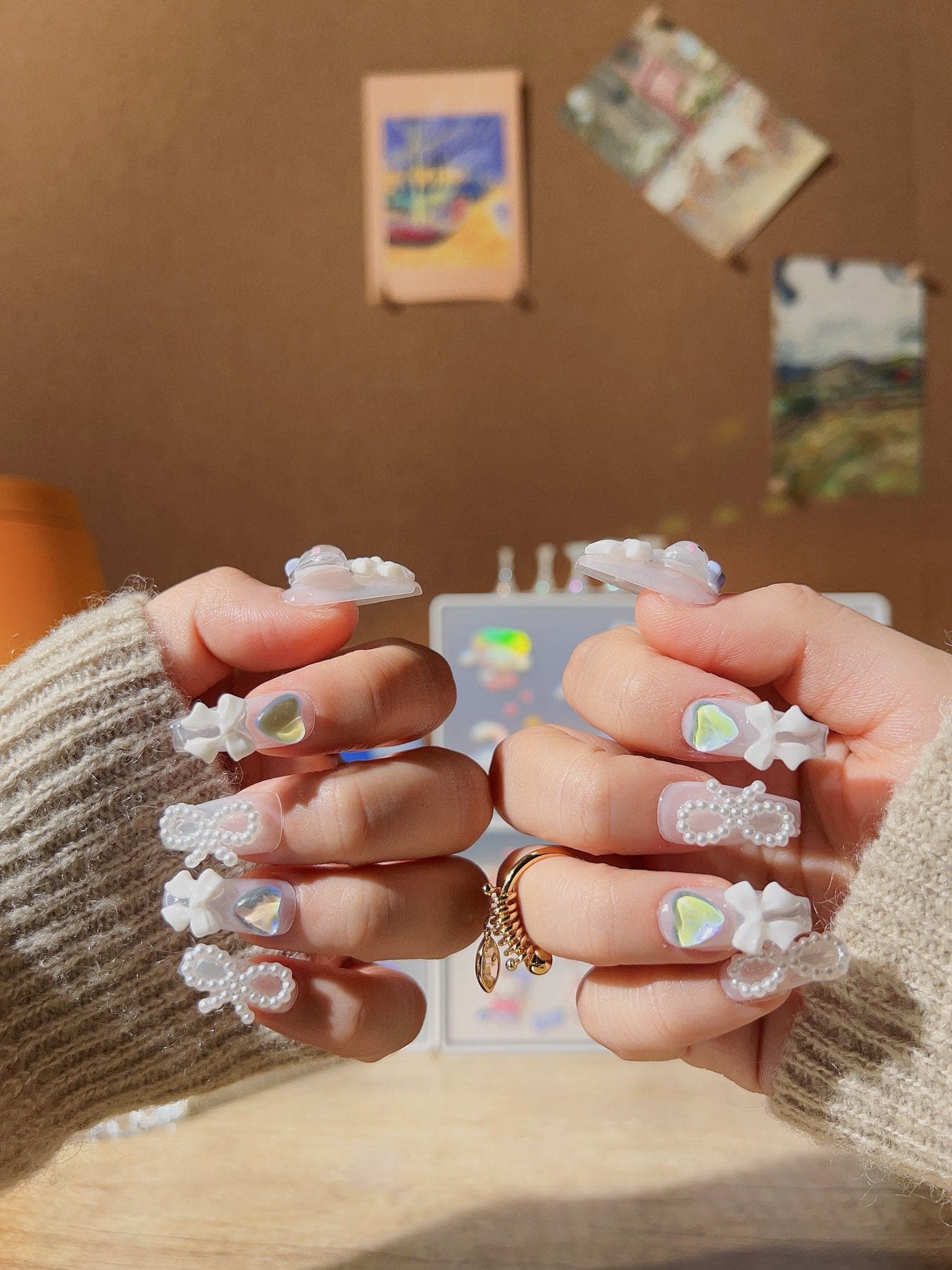 Handmade- Cinna Mint Press On Nail Set