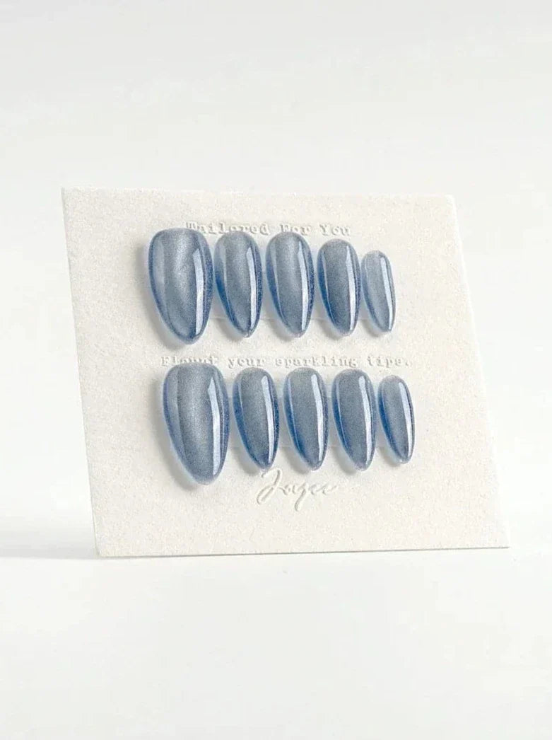 Handmade- Sky Cat-eye Press On Nail Set
