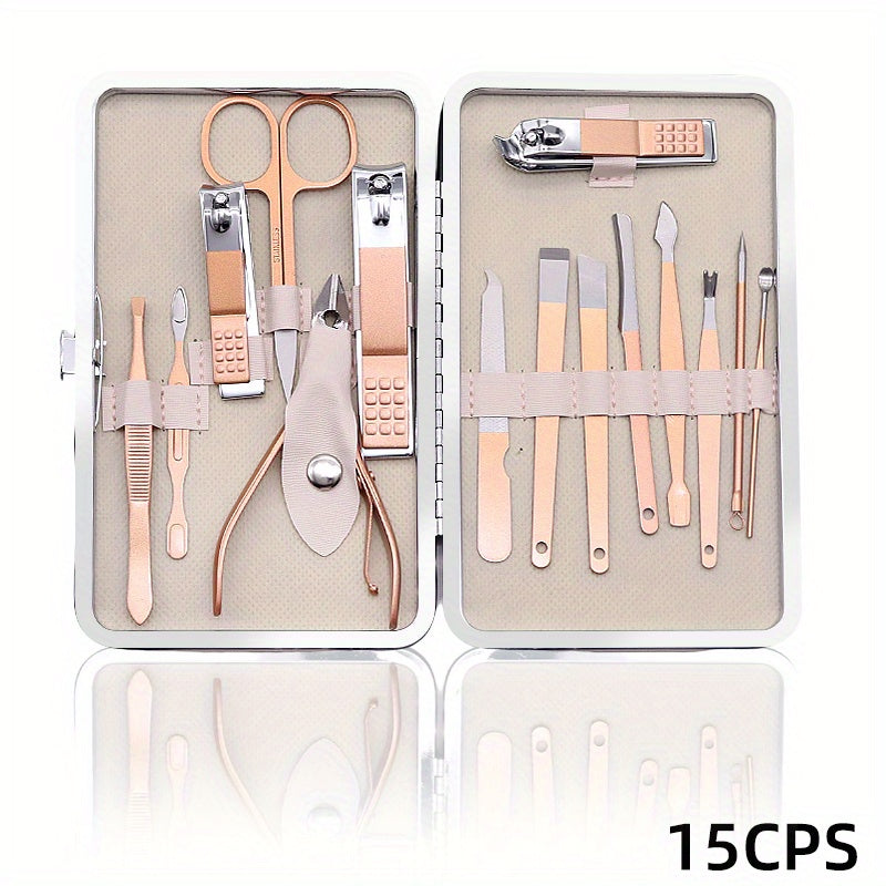 Gorgeous Rose Golden Stainless Steel Nail Clipper Set - Perfect for Professional Grooming & Manicure Art!
