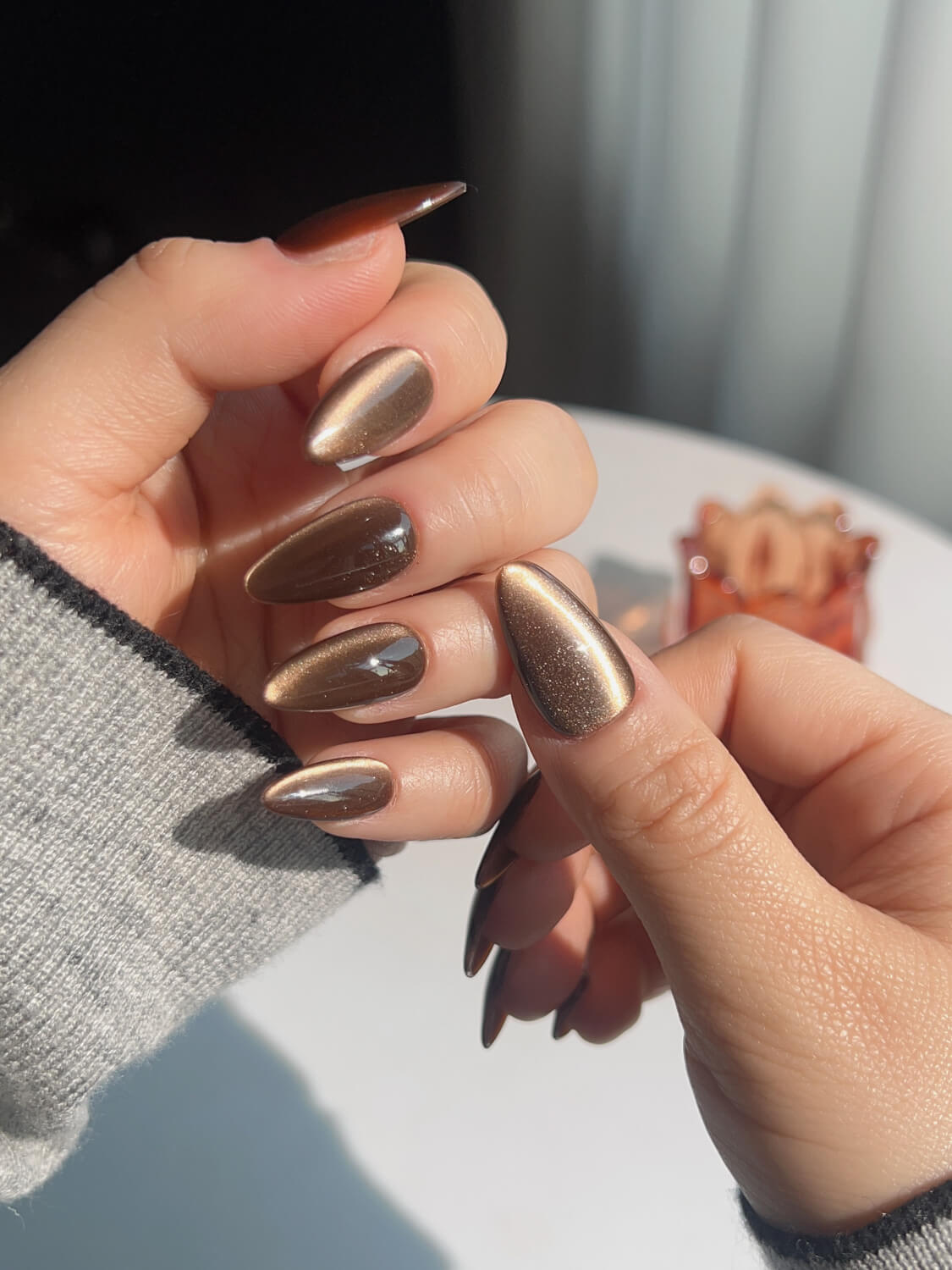 Handmade- Arabica Cat-eye Press On Nail Set