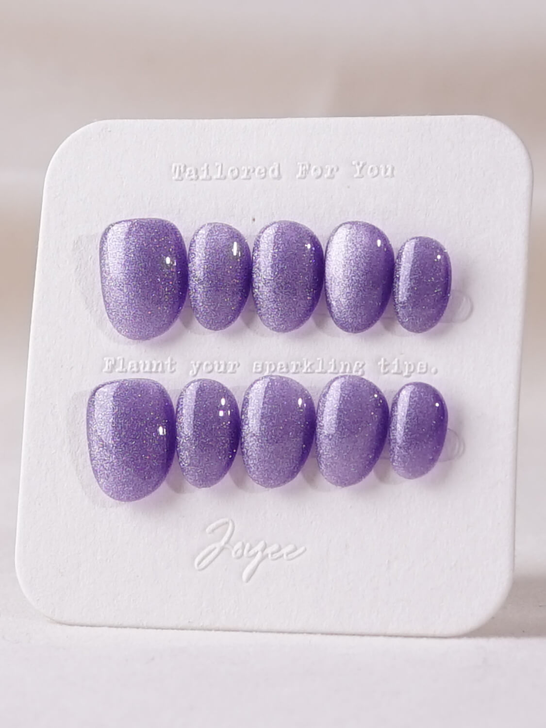Handmade- Elegant Purple cat-eye Press On Nail Set