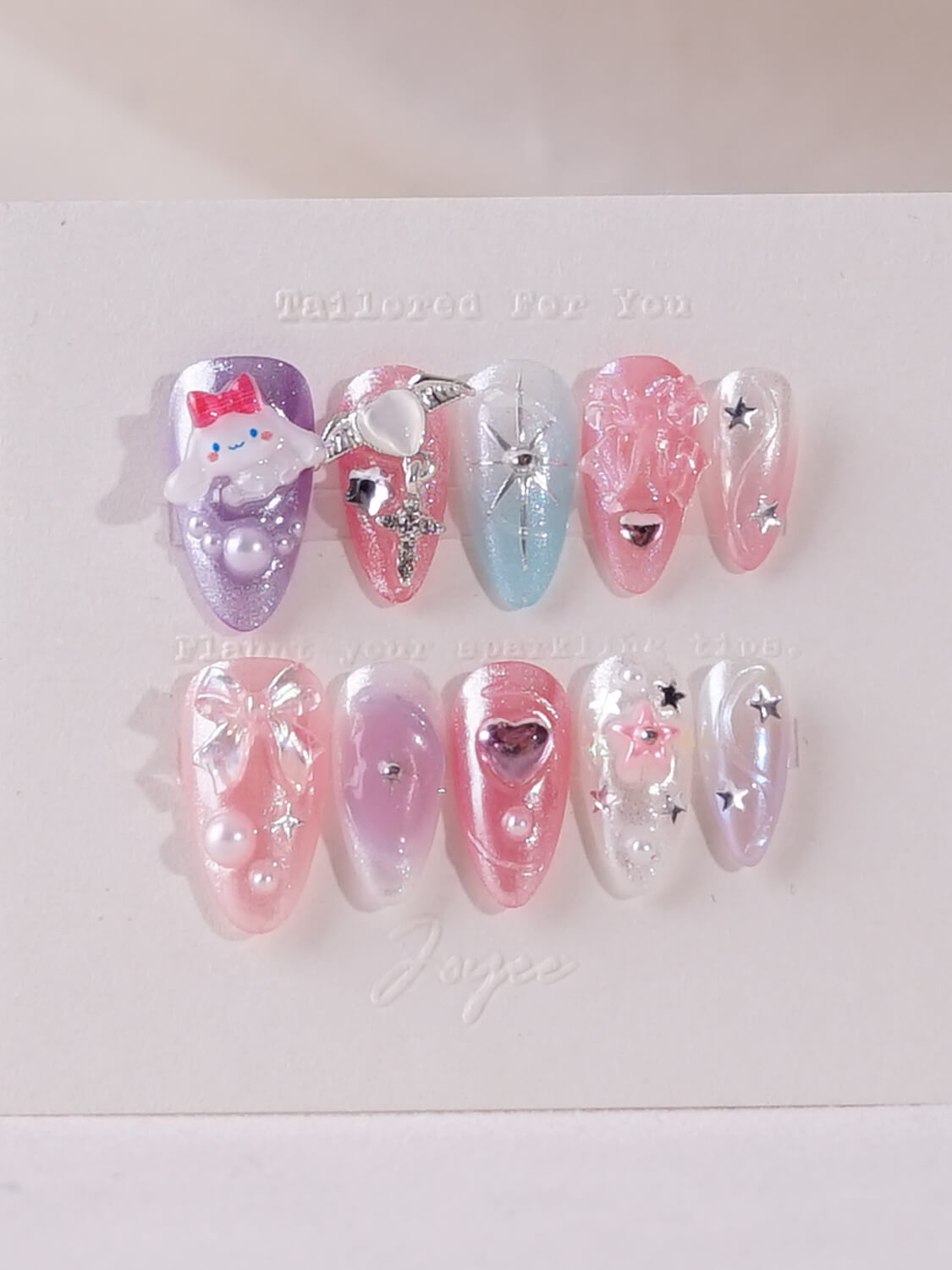 Handmade- Twinkle RollRoll Press On Nail Set