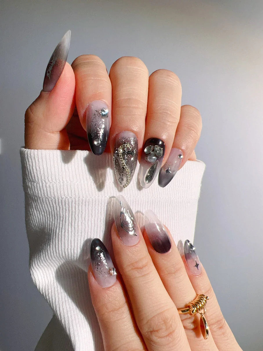 Handmade- Night Butterfly Press On Nail Set