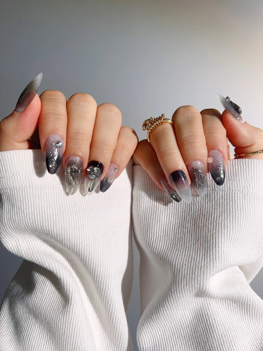 Handmade- Night Butterfly Press On Nail Set