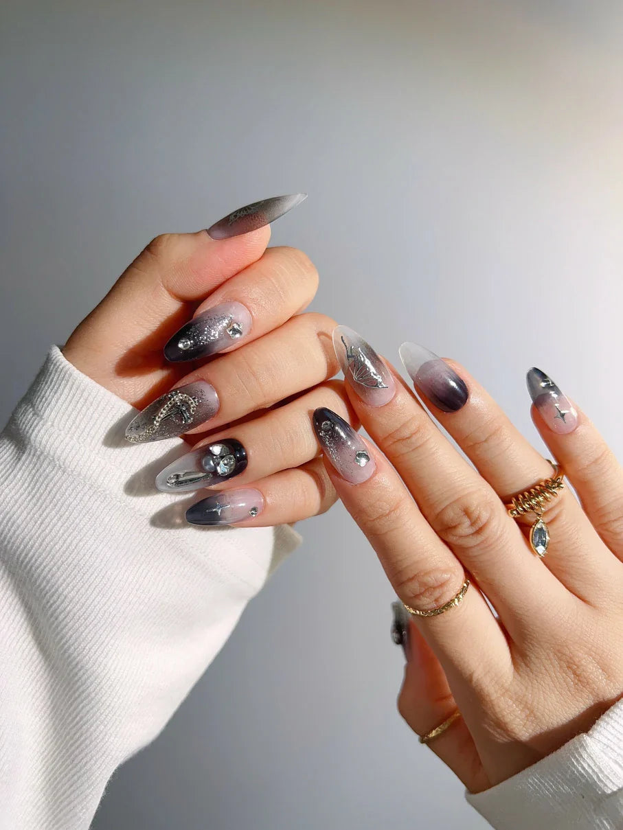 Handmade- Night Butterfly Press On Nail Set