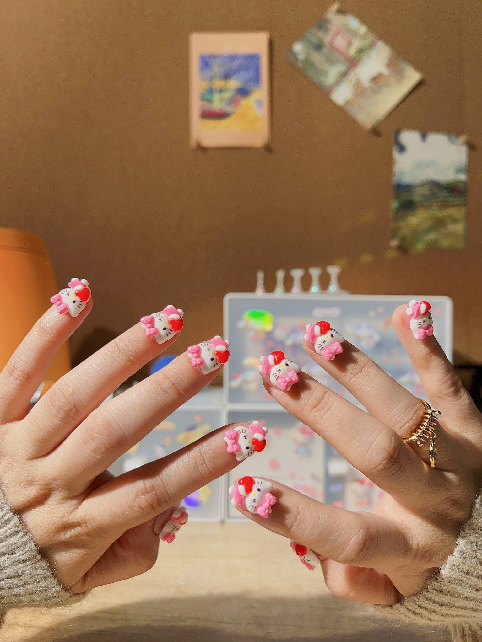 Handmade- Kitty Vibes Press On Nail Set