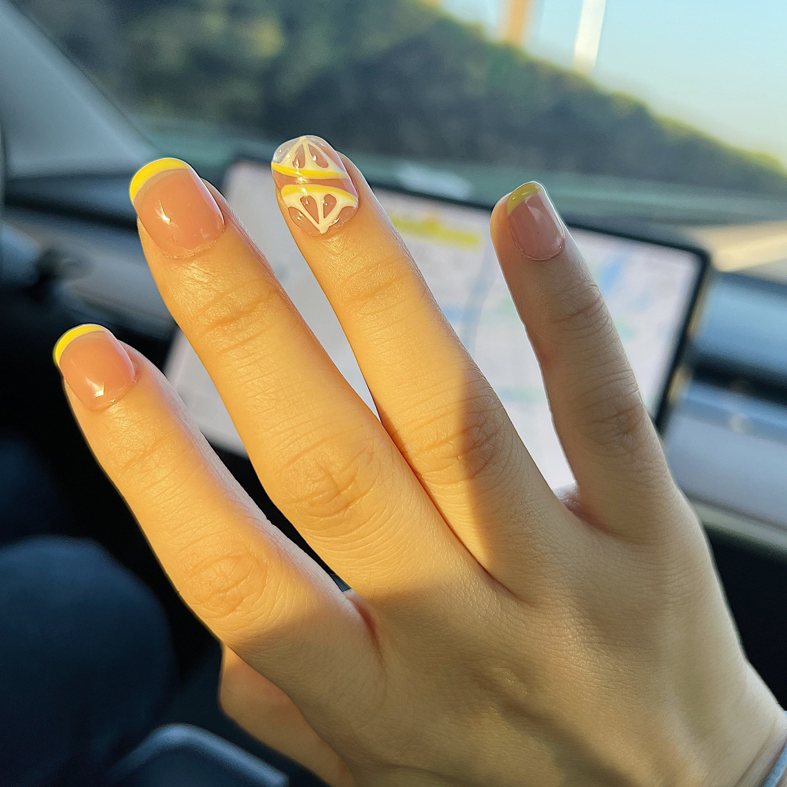 Handmade- Lemon8❤️ Short Squoval Press On Nail Set