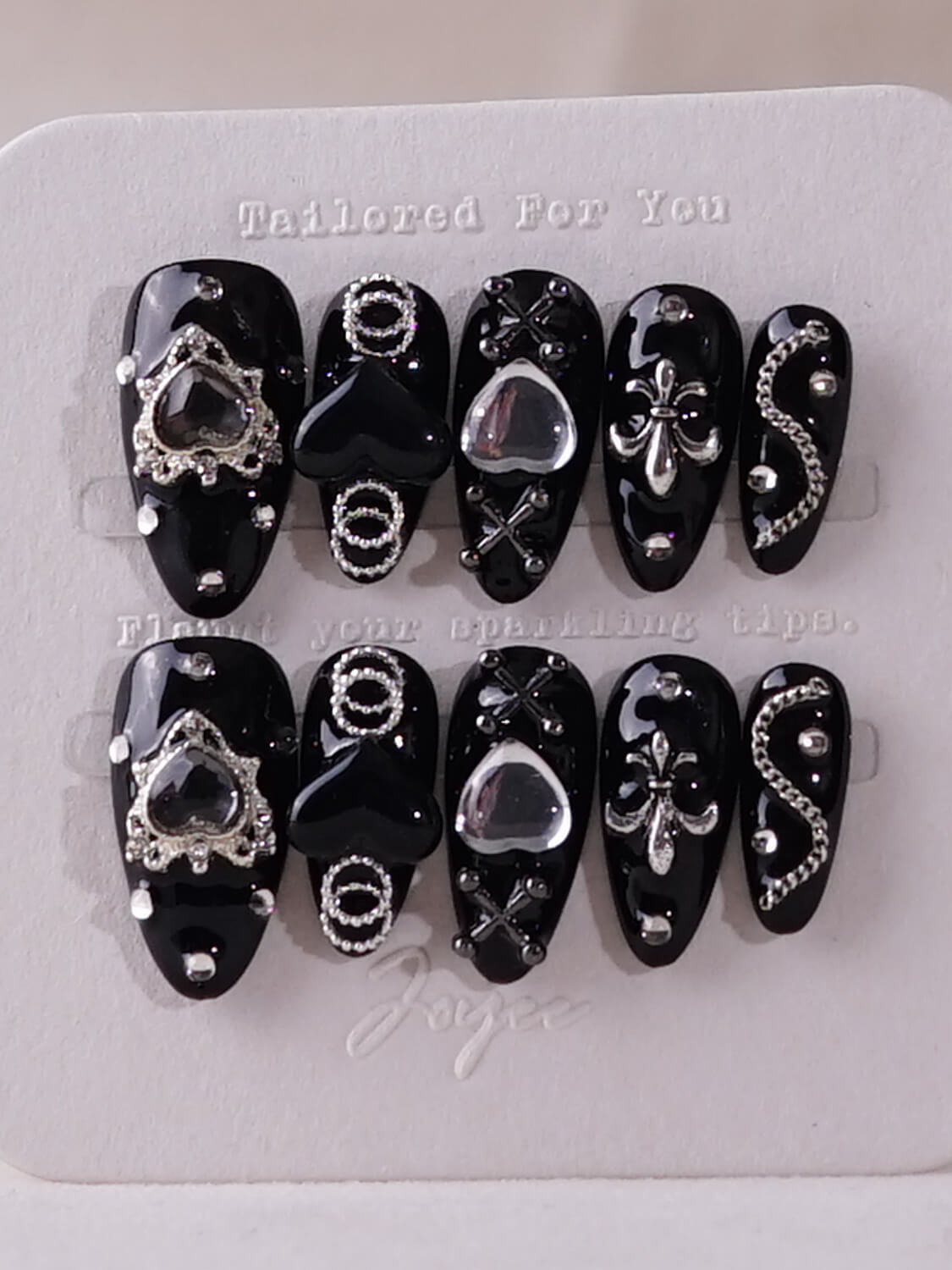 Handmade- Dark Law Press On Nail Set