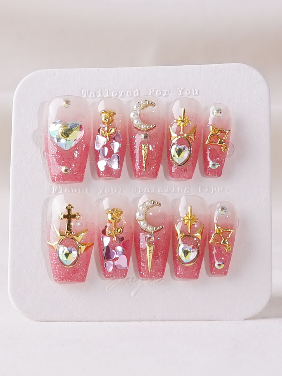 Handmade- X-Senshi Spark Red Press On Nail Set